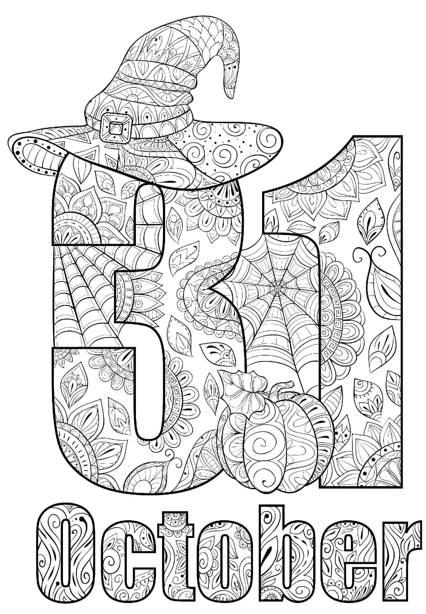 Coloriage Halloween 31 Octobre - Halloween à imprimer